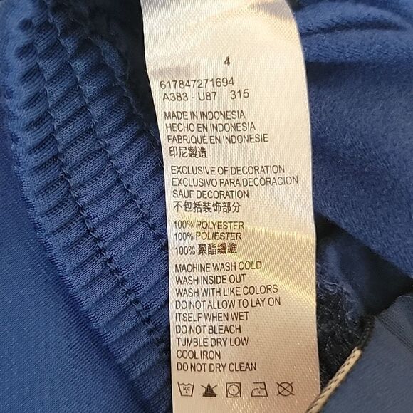 NIKE BLUE TRACK PANTS, SIZE 4 - Picture 3 of 4